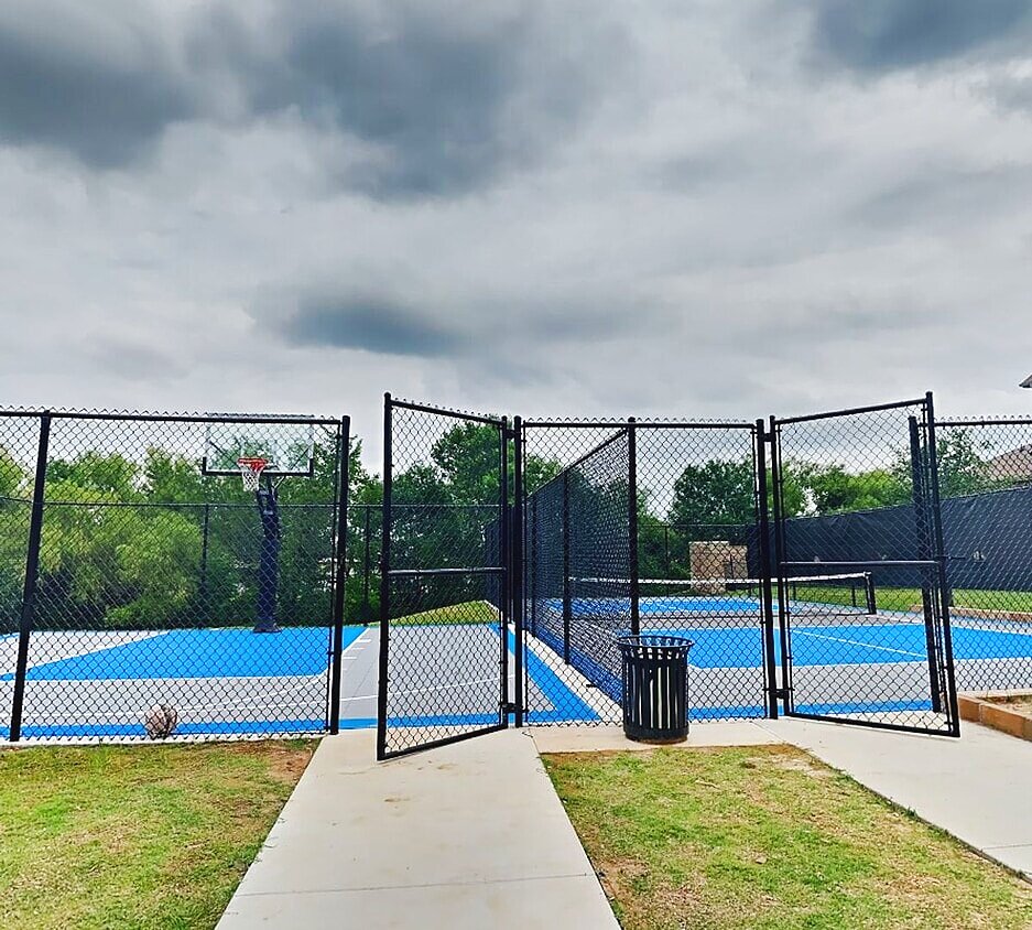 Community pickleball and basketball courts